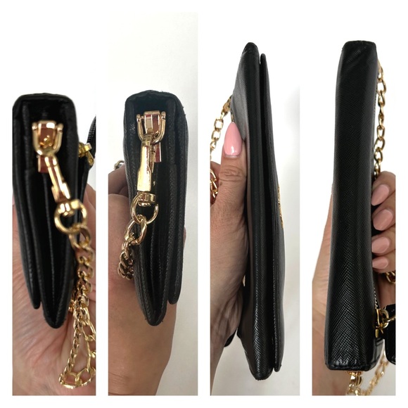 💯 YSL Saint Laurent Black Leather Zippered Wallet on Chain w/ auth cert - Picture 9 of 13